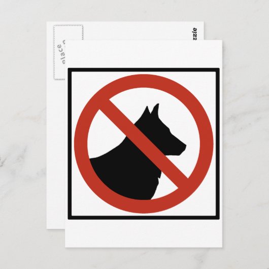 Carte Postale Aucun chien autorisé / Aucun animal de compagnie S (Devant / Derrière)