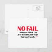 Carte Postale Aucun échec (Devant / Derrière)