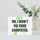 Carte Postale Aucune correction d'ordinateurs (Debout devant)