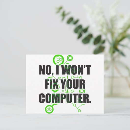 Carte Postale Aucune correction d'ordinateurs (Debout devant)