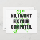 Carte Postale Aucune correction d'ordinateurs (Devant / Derrière)