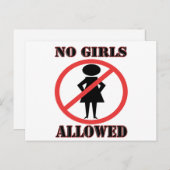 Carte Postale Aucune fille autorisée (Devant / Derrière)