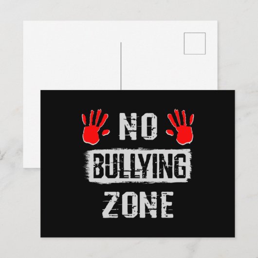 Carte Postale Aucune zone d'intimidation (Devant / Derrière)