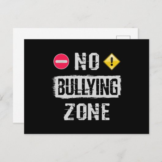 Carte Postale Aucune zone d'intimidation (Devant / Derrière)