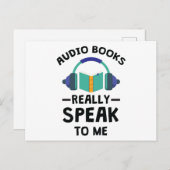 Carte Postale Audiobooks vraiment parler à moi Audiobook Lover (Devant / Derrière)