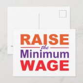Carte Postale Augmenter le salaire minimum (Devant / Derrière)