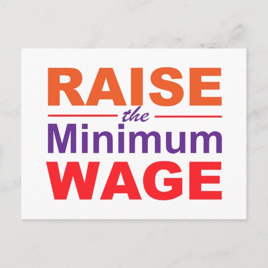 Carte Postale Augmenter le salaire minimum (Devant)