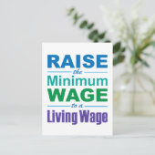 Carte Postale Augmenter le salaire minimum à un salaire minimum (Debout devant)