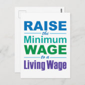 Carte Postale Augmenter le salaire minimum à un salaire minimum (Devant / Derrière)