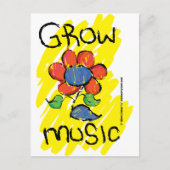 Carte Postale Augmentez Un Peu De Musique. Conception de fleurs  (Devant)