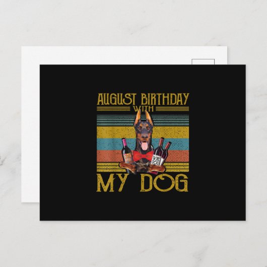 Carte Postale August Birthday With My Doberman Pinscher Dog 2020 (Devant / Derrière)