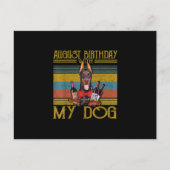 Carte Postale August Birthday With My Doberman Pinscher Dog 2020 (Devant)