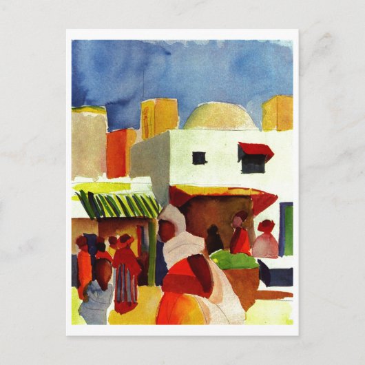 Carte Postale August_Macke - Alger Market 1914 Canvas (Devant)