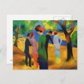 Carte Postale August Macke - La dame dans une veste verte (Devant / Derrière)