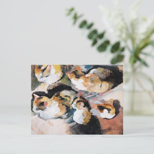 Carte Postale August Macke's Katzenstudien (Study of a Cat) (Debout devant)