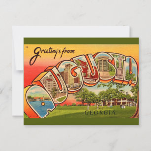 Carte Postale Augusta Géorgie Rétro 