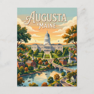 Carte Postale Augusta, Maine