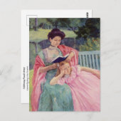 Carte Postale Auguste Lecture à sa fille par Mary Cassatt (Devant / Derrière)