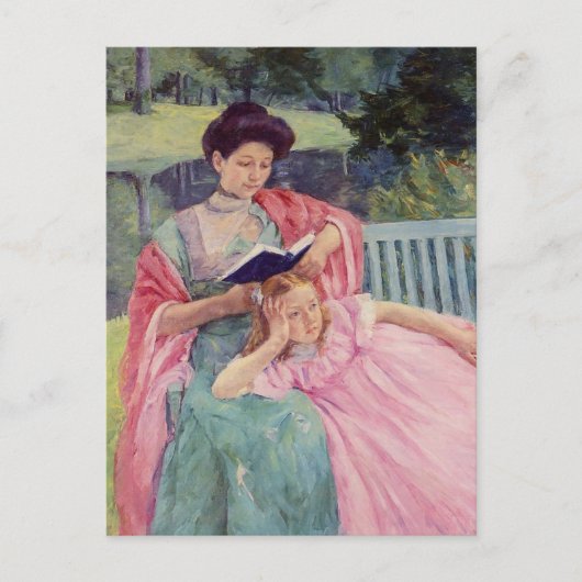 Carte Postale Auguste Lecture à sa fille par Mary Cassatt (Devant)
