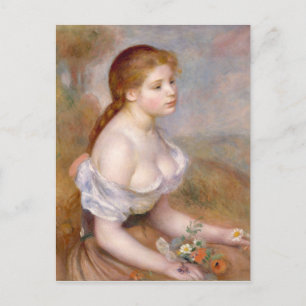 Carte Postale Auguste Renoir Jeune Fille avec Pâquerettes