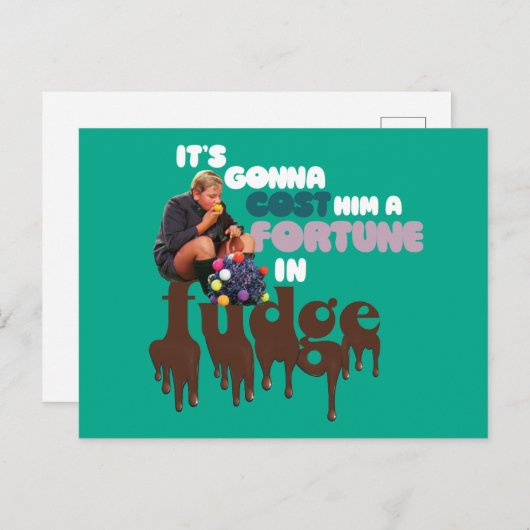 Carte Postale Augustus Gloop - Une fortune à Fudge (Devant / Derrière)