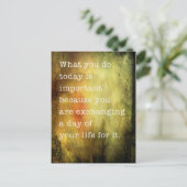 Carte Postale Aujourd'hui est important (Debout devant)