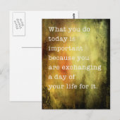 Carte Postale Aujourd'hui est important (Devant / Derrière)