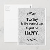 Carte Postale Aujourd'hui est la journée parfaite - Citation pos (Devant / Derrière)