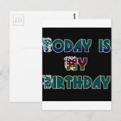 Carte Postale Aujourd'hui est mon art d'anniversaire (Devant / Derrière)