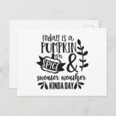 Carte Postale Aujourd'hui est un Citrouille épice et Sweer Météo (Devant / Derrière)