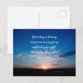 Carte Postale Aujourd'hui est une citation inspirée de lever de (Devant / Derrière)