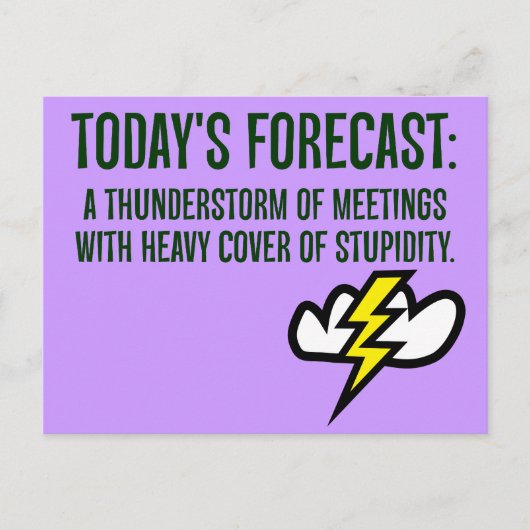 Carte Postale Aujourd'hui sera plein de réunions (Devant)