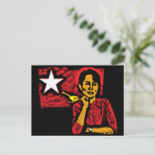 Carte Postale Aung San Suu Kyi (Debout devant)