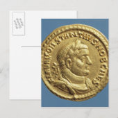 Carte Postale Aureus de Constantius I César Auguste (Devant / Derrière)