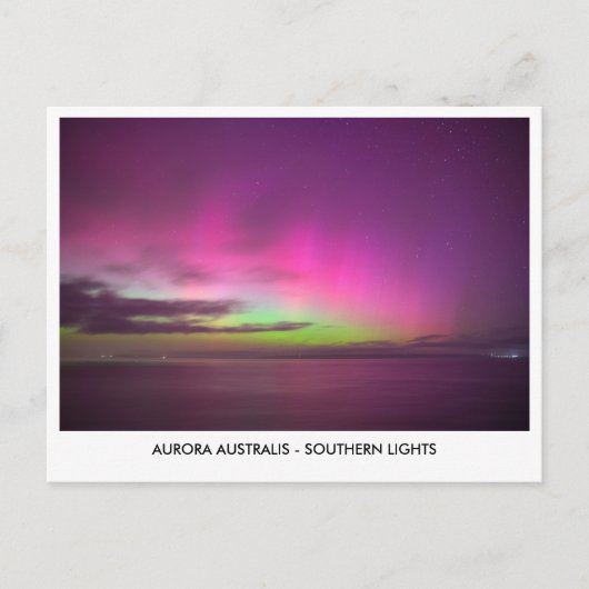 Carte Postale Aurora Australis - Southern Lights Night Sky (Devant)