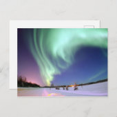 Carte Postale Aurora boréale, cercle arctique (Devant / Derrière)
