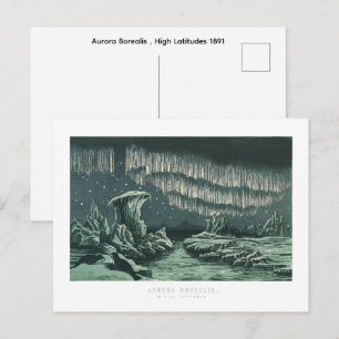 Carte Postale Aurora Borealis, hautes latitudes 1891