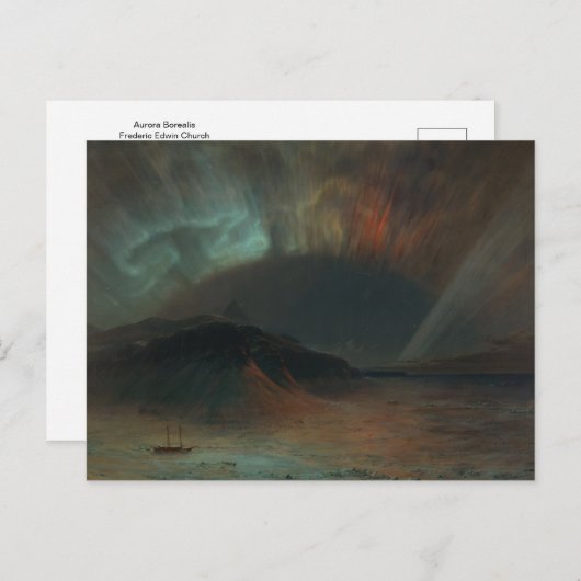 Carte Postale Aurora Borealis par l'église Frederic Edwin (Devant / Derrière)