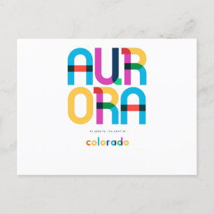 Carte Postale Aurora Colorado Mid Century, Art Pop,