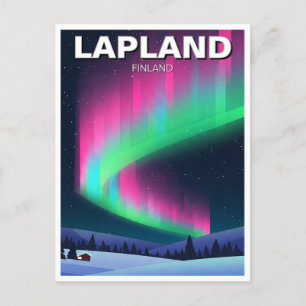 Carte Postale Aurora en Laponie Finlande Voyage