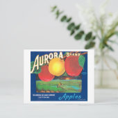 Carte Postale Aurora Étiquette Apple (bleu) - Dayton, WA (Debout devant)