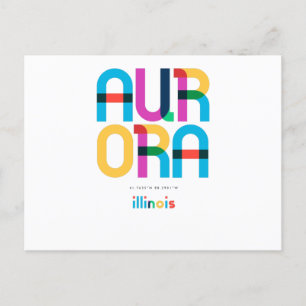 Carte Postale Aurora Illinois Mid Century, Art Pop,