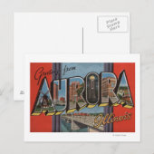 Carte Postale Aurora, Illinois - Scènes de grandes lettres (Devant / Derrière)
