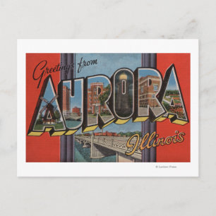 Carte Postale Aurora, Illinois - Scènes de grandes lettres
