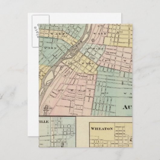 Carte Postale Aurora, Naperville et Wheaton (Devant / Derrière)