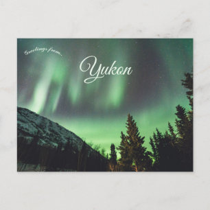 Carte Postale aurore boréale au Yukon Canada