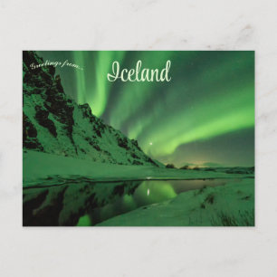 Carte Postale Aurores boréales à Thorsmork Islande