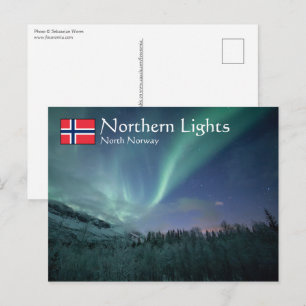Carte Postale Aurores boréales Nord Norvège
