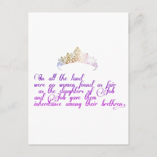 Carte Postale Aussi juste que les filles de Job (Devant)