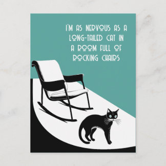 Carte Postale aussi nerveux qu'un chat à queue longue